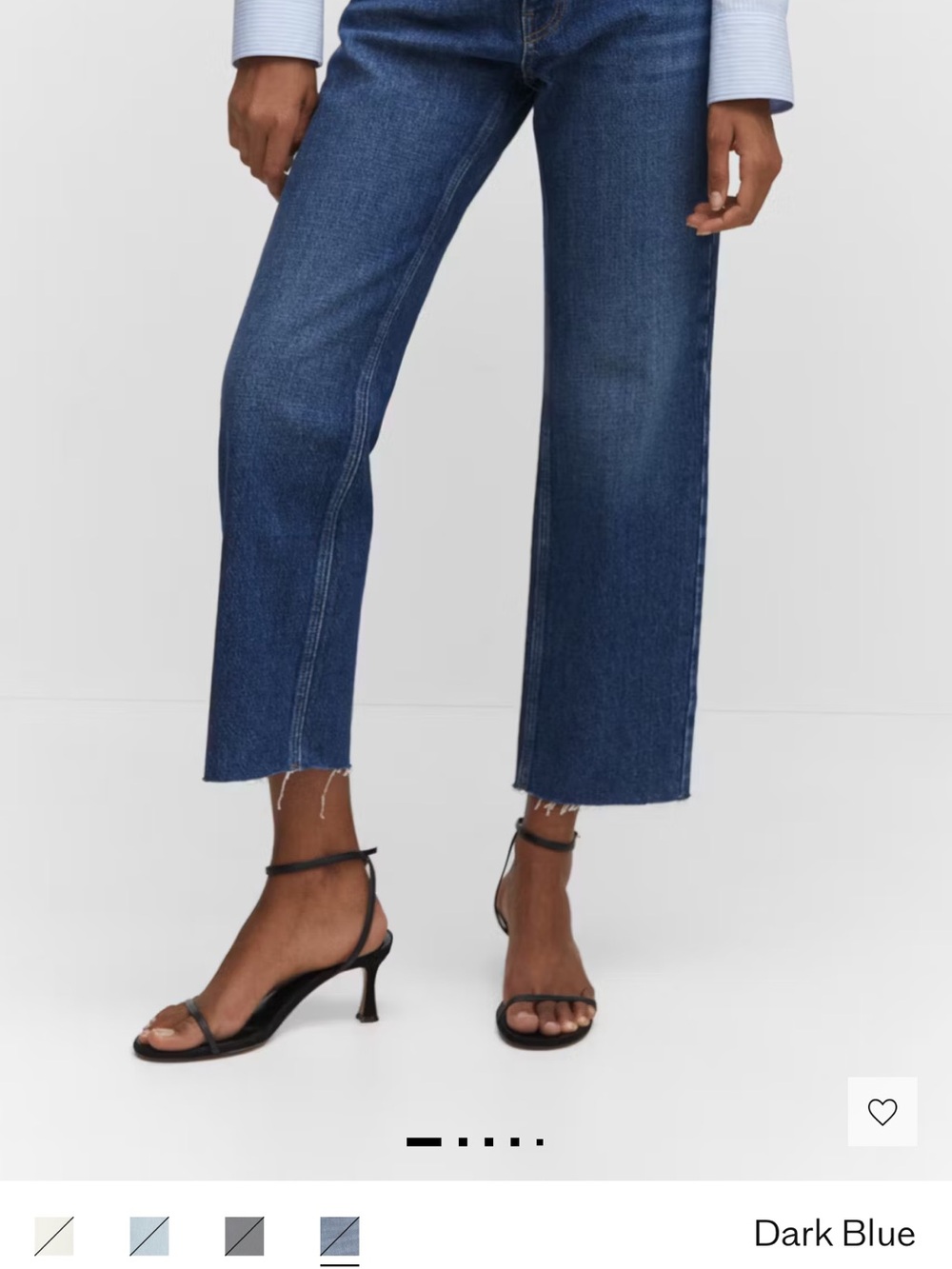 Mango Dark Blue Women’s Straight Crop Jeans